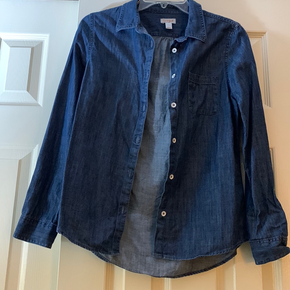Cat & Jack Jean Button Down Shirt Size XL (14/16)